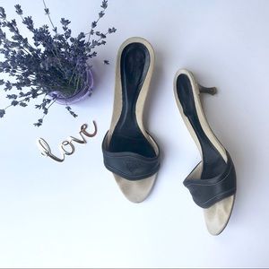 Gucci Crested Open Toe Kitten Heels